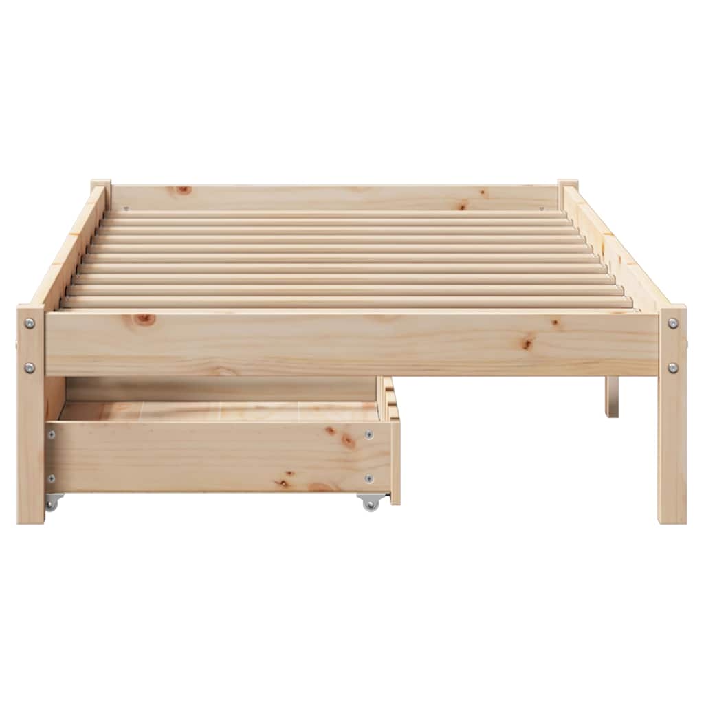 Cadre de lit sans matelas 90x200 cm bois de pin massif - XIOS