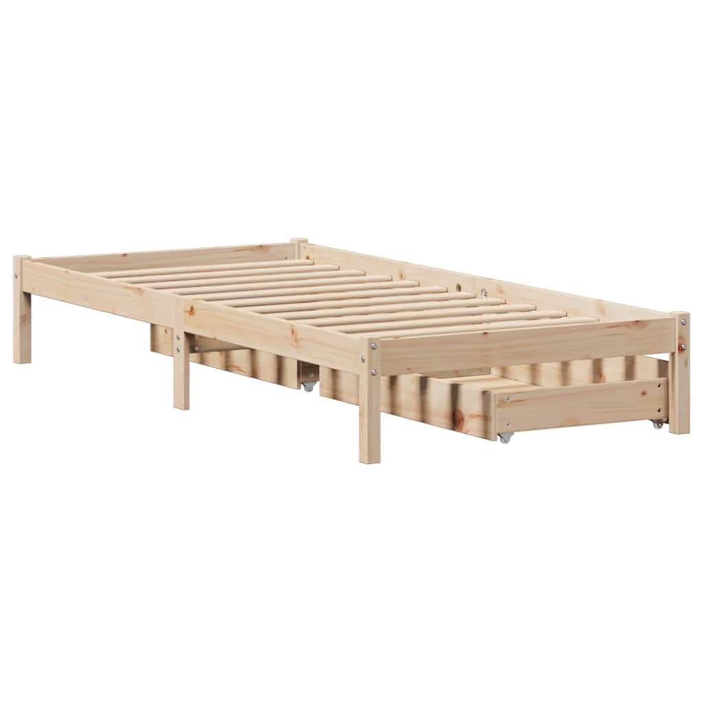 Cadre de lit sans matelas 100x200 cm bois massif de pin - XIOS