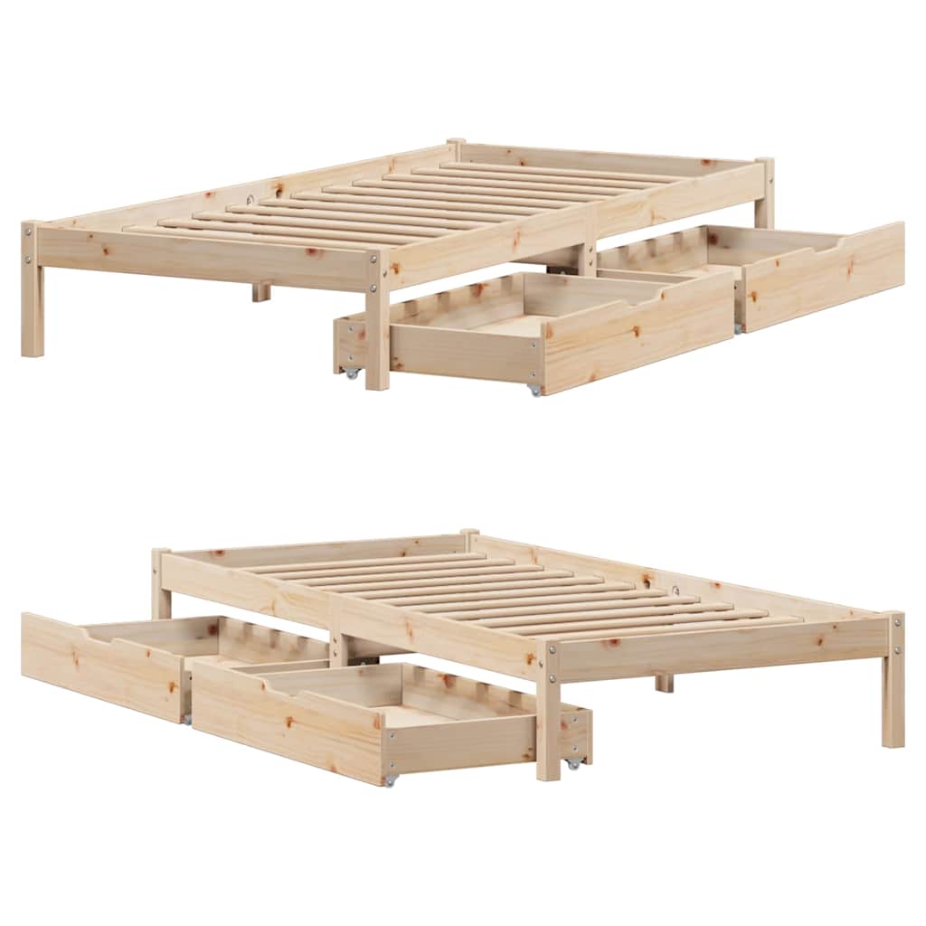Cadre de lit sans matelas 100x200 cm bois massif de pin - XIOS