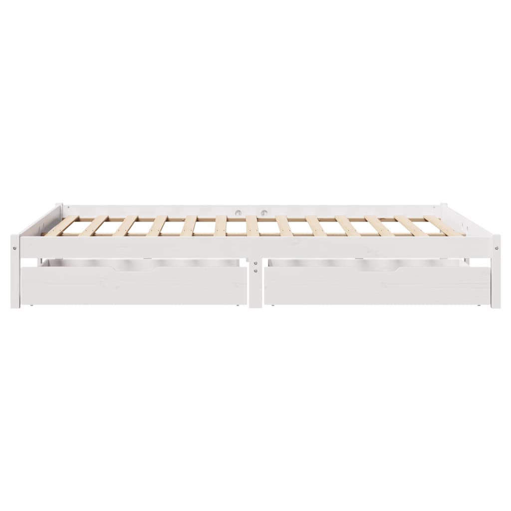Cadre de lit sans matelas blanc 120x200 cm bois de pin massif - XIOS