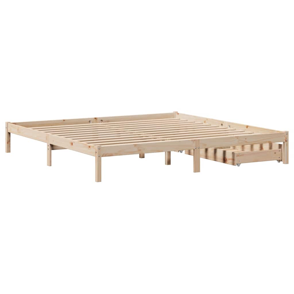 Cadre de lit sans matelas 180x200 cm bois massif de pin - XIOS