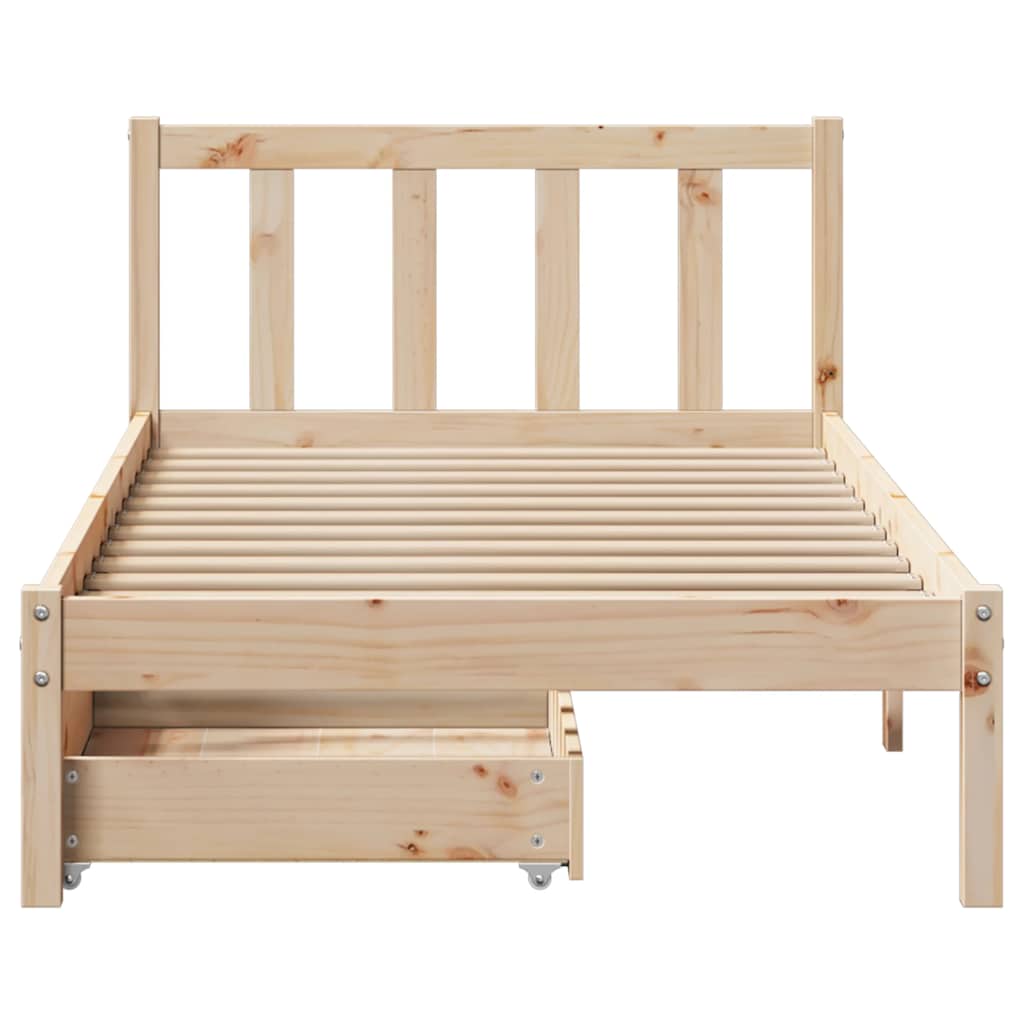 Cadre de lit sans matelas 75x190 cm bois de pin massif - XIOS
