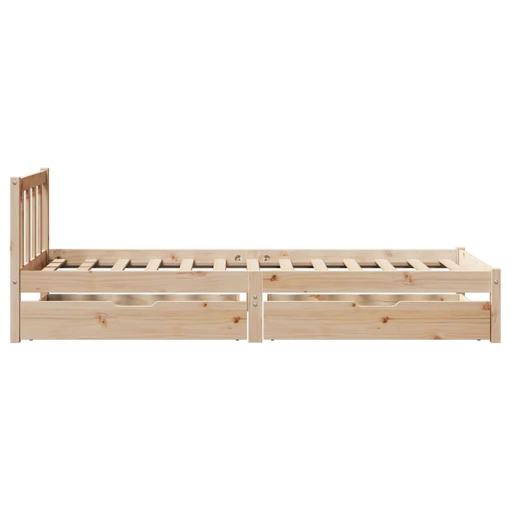 Cadre de lit sans matelas 75x190 cm bois de pin massif - XIOS