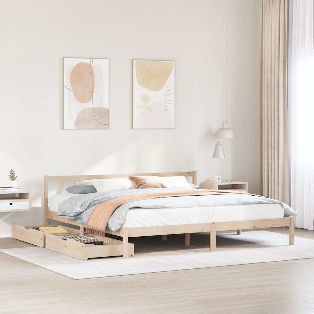 Cadre de lit sans matelas 180x200 cm bois massif de pin - XIOS