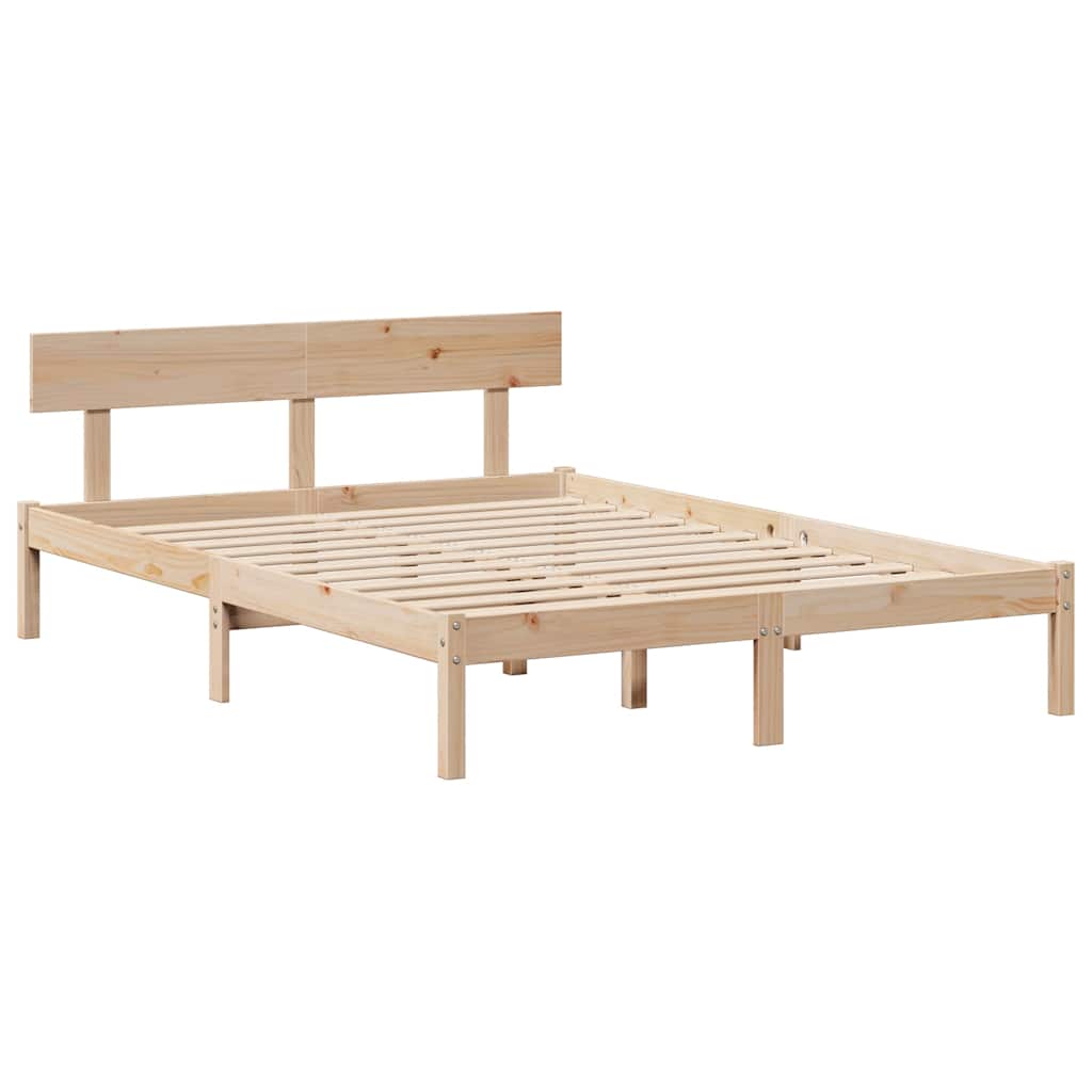 Cadre de lit sans matelas 140x190 cm bois de pin massif - XIOS