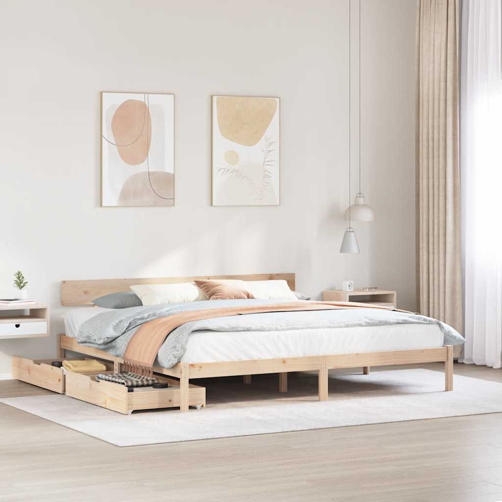 Cadre de lit sans matelas 200x200 cm bois massif de pin - XIOS