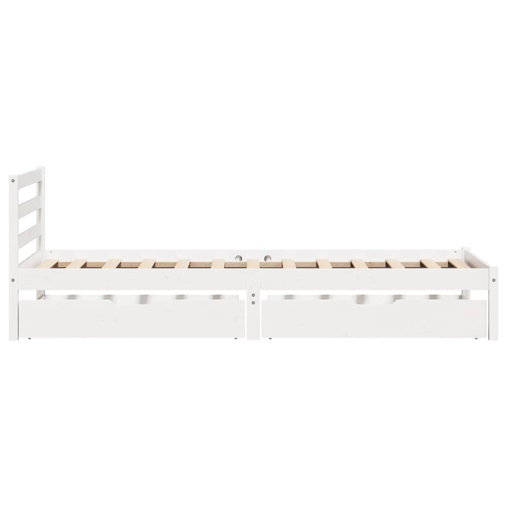 Cadre de lit sans matelas blanc 100x200 cm bois de pin massif - XIOS