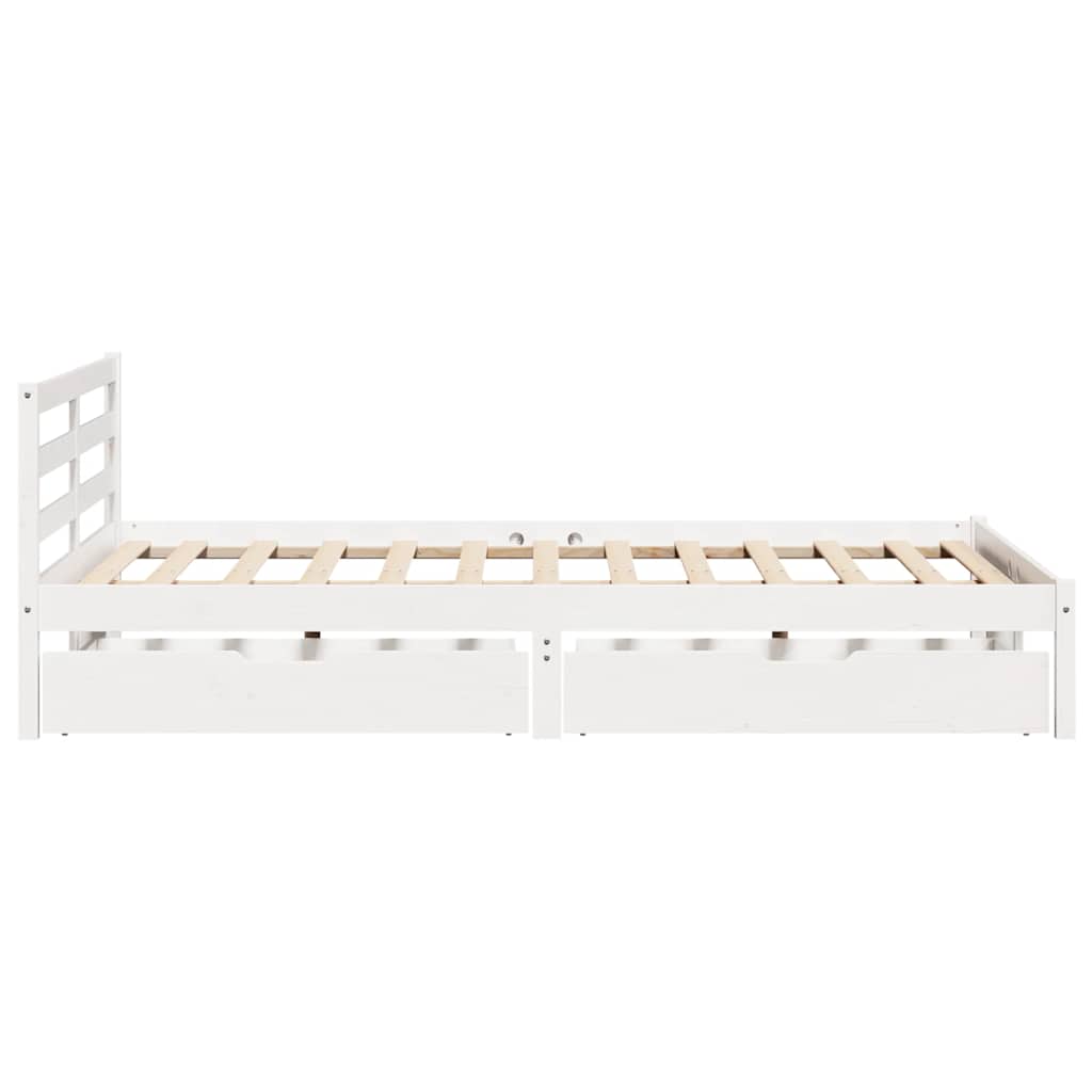 Cadre de lit sans matelas blanc 120x200 cm bois de pin massif - XIOS