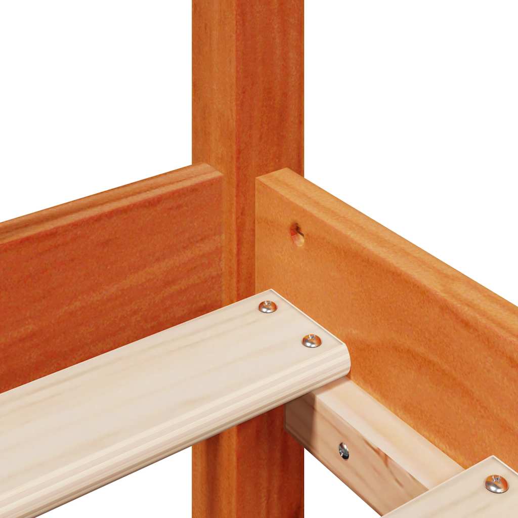 Cadre de lit sans matelas cire marron 160x200cm bois pin massif - XIOS