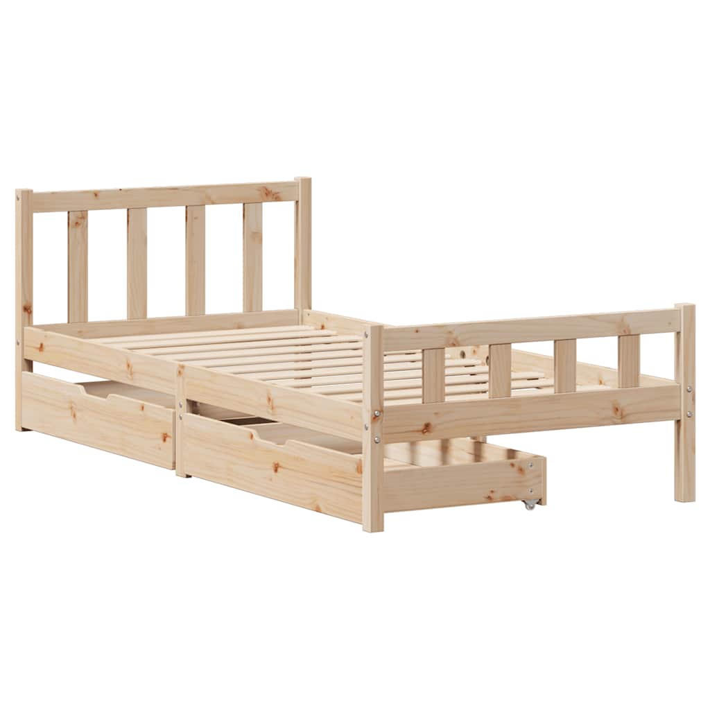 Cadre de lit sans matelas 90x190 cm bois de pin massif - XIOS