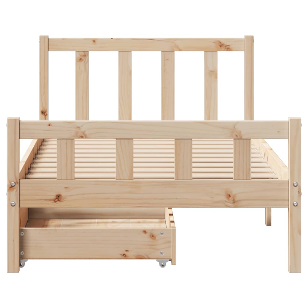 Cadre de lit sans matelas 90x190 cm bois de pin massif - XIOS
