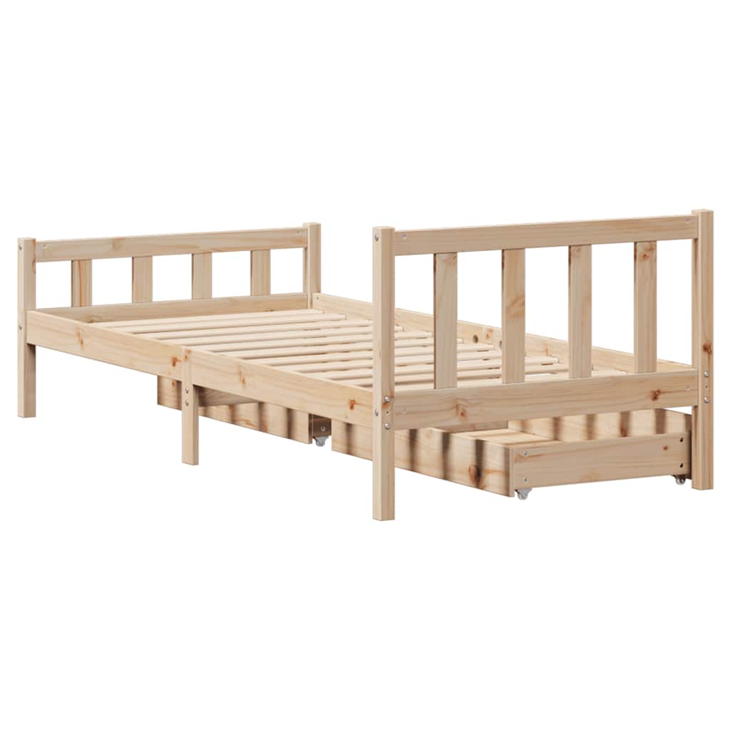 Cadre de lit sans matelas 90x190 cm bois de pin massif - XIOS