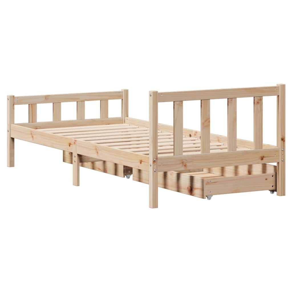 Cadre de lit sans matelas 100x200 cm bois massif de pin - XIOS