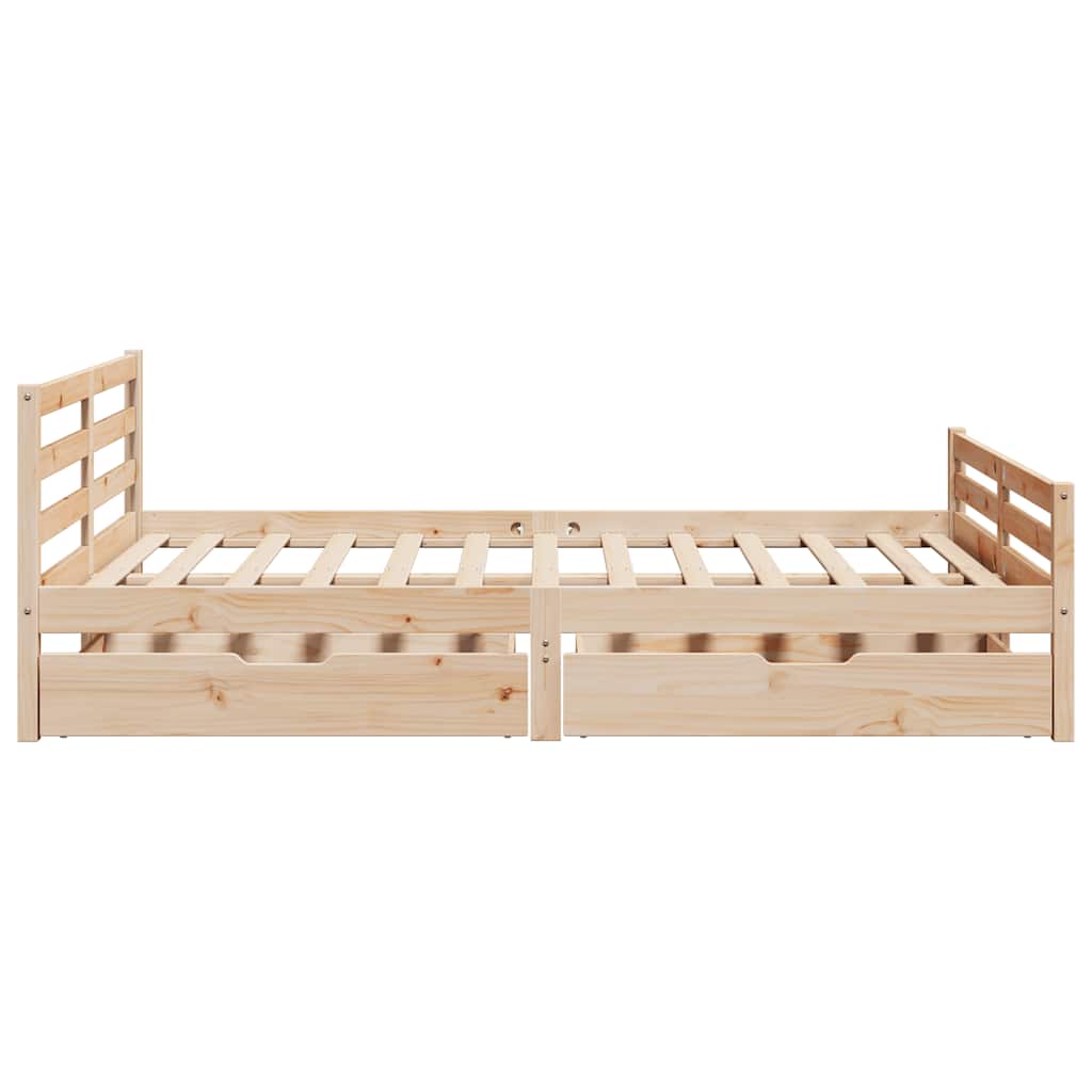 Cadre de lit sans matelas 135x190 cm bois de pin massif - XIOS