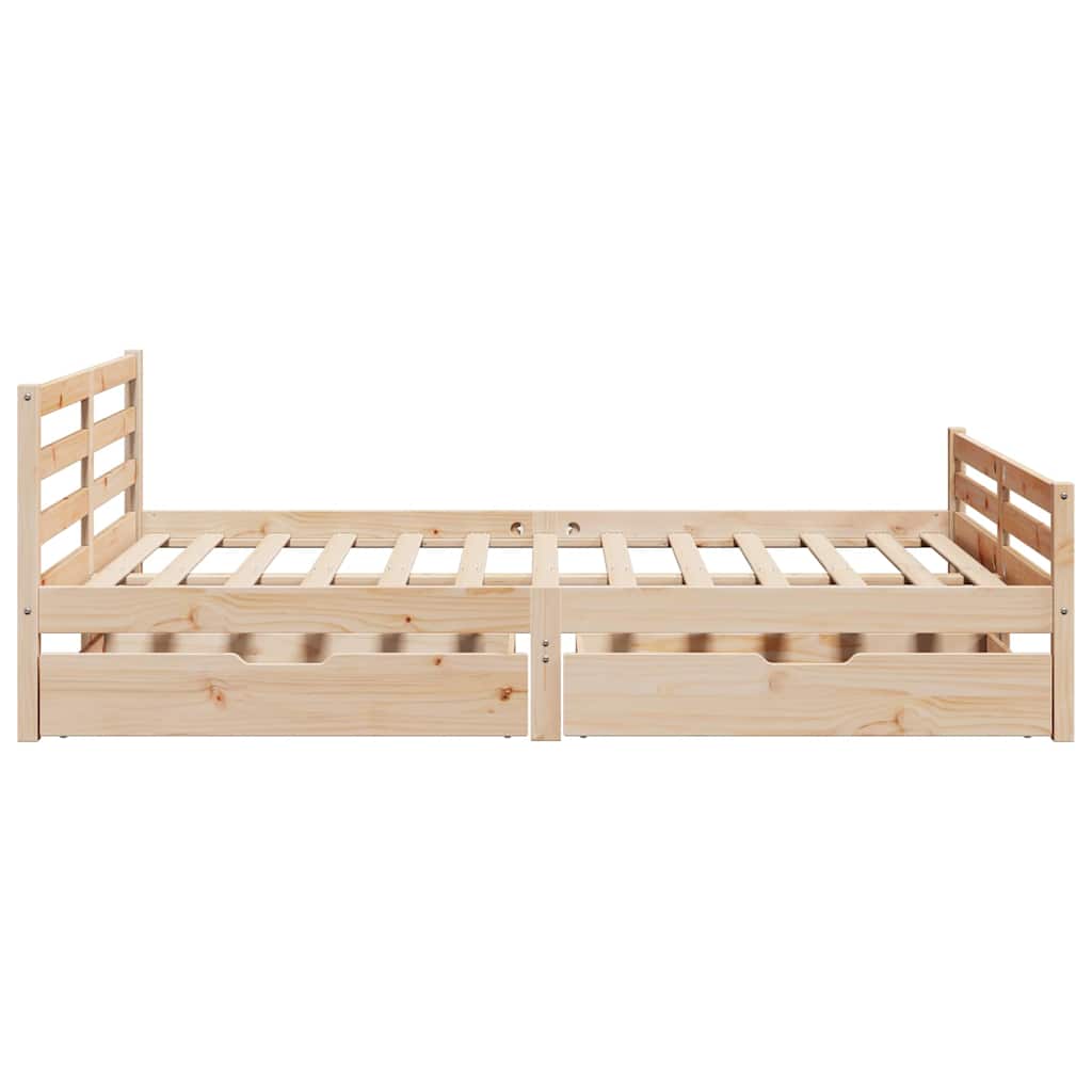 Cadre de lit sans matelas 140x190 cm bois de pin massif - XIOS