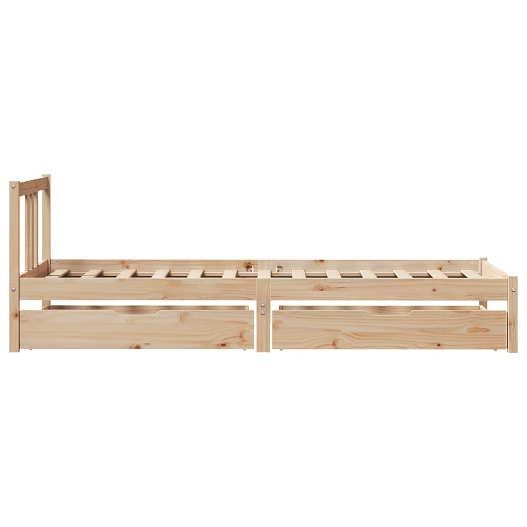 Cadre de lit sans matelas 75x190 cm bois de pin massif - XIOS