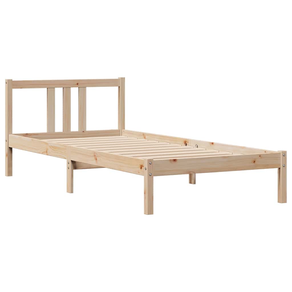 Cadre de lit sans matelas 90x190 cm bois de pin massif - XIOS