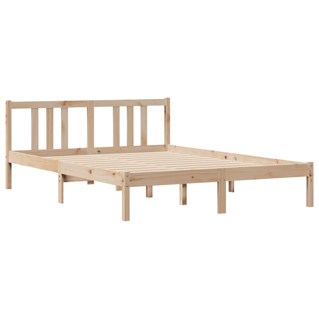 Cadre de lit sans matelas 135x190 cm bois de pin massif - XIOS