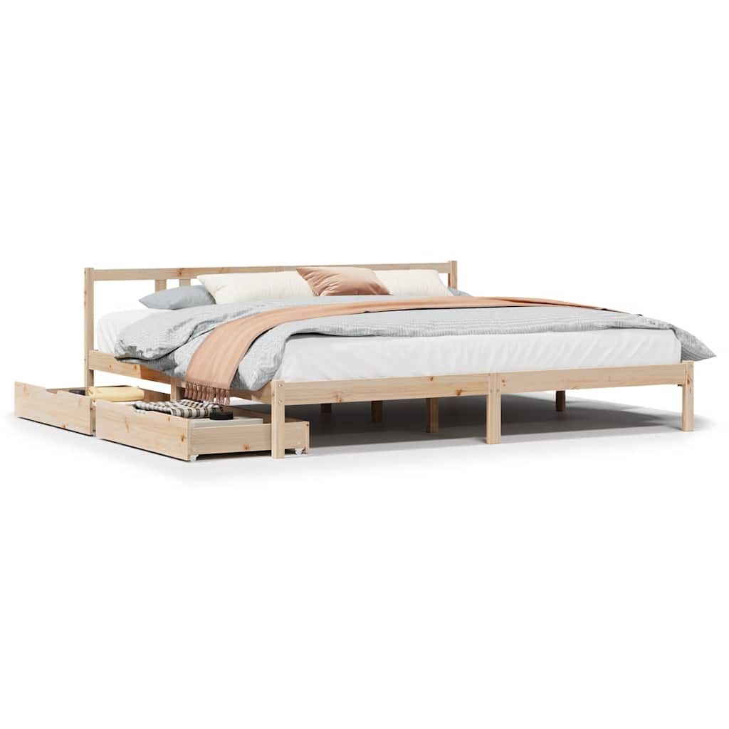 Cadre de lit sans matelas 200x200 cm bois massif de pin - XIOS