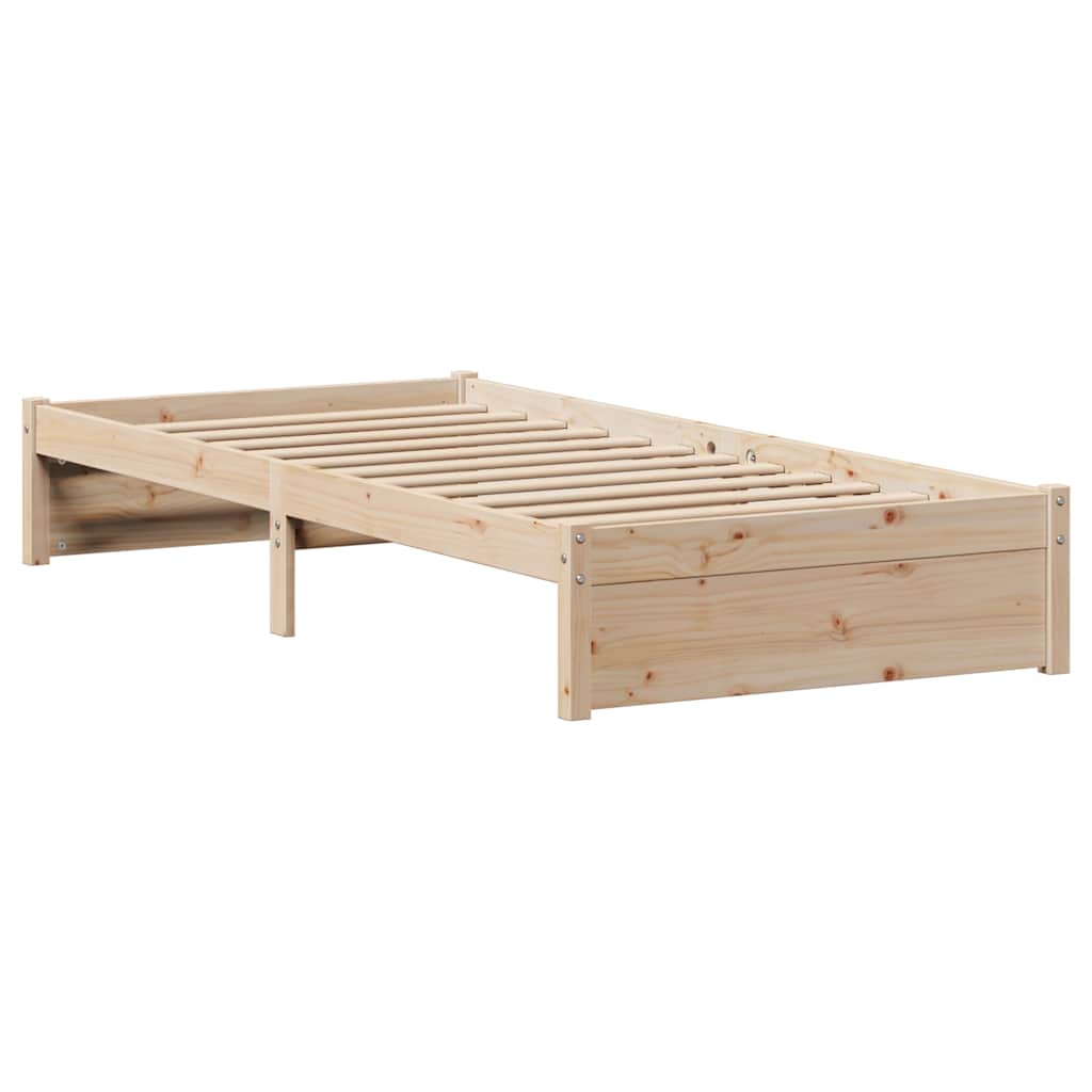 Cadre de lit sans matelas 75x190 cm bois de pin massif - XIOS