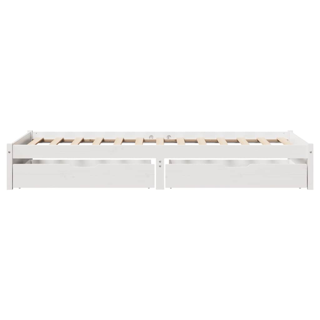 Cadre de lit sans matelas blanc 75x190 cm bois de pin massif - XIOS