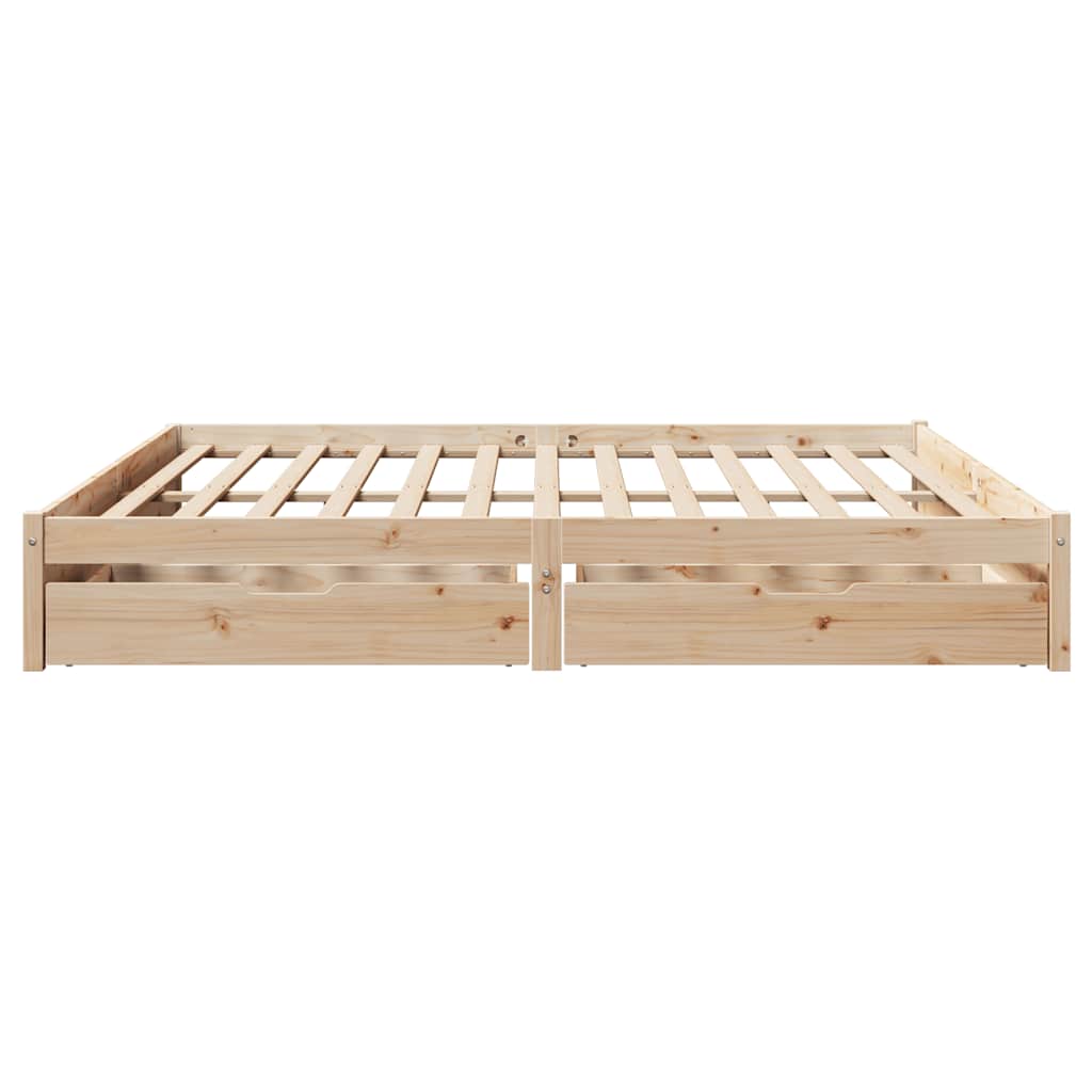 Cadre de lit sans matelas 200x200 cm bois massif de pin - XIOS