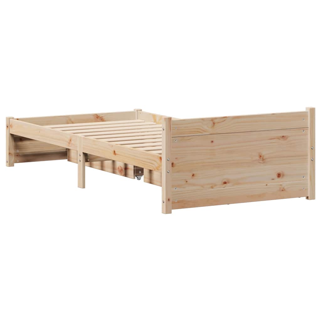 Cadre de lit sans matelas 75x190 cm bois de pin massif - XIOS