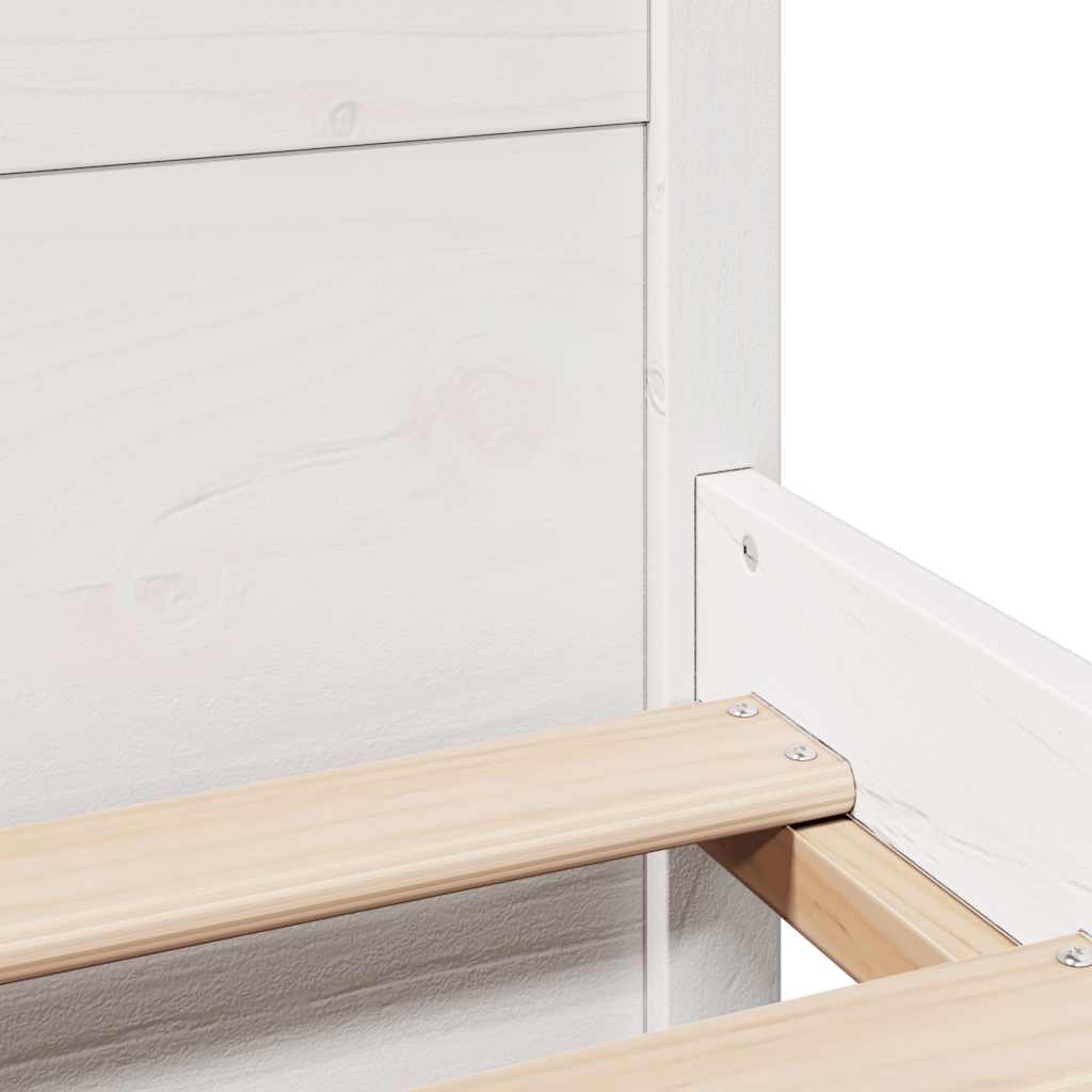 Cadre de lit sans matelas blanc 90x190 cm bois de pin massif - XIOS