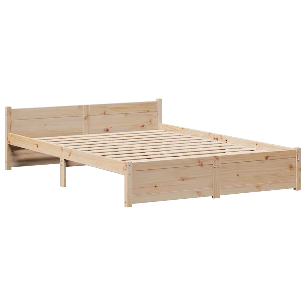 Cadre de lit sans matelas 135x190 cm bois de pin massif - XIOS