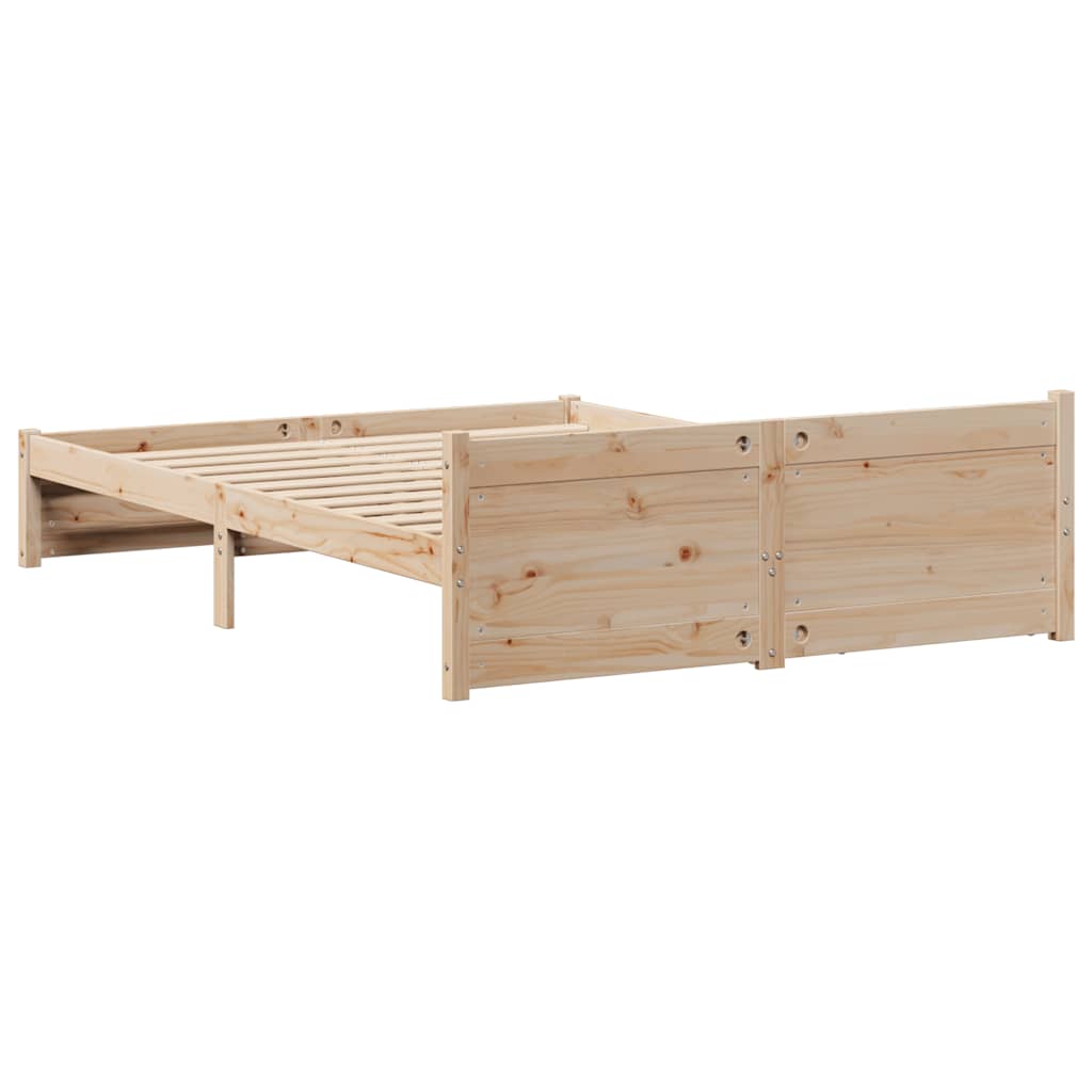 Cadre de lit sans matelas 135x190 cm bois de pin massif - XIOS