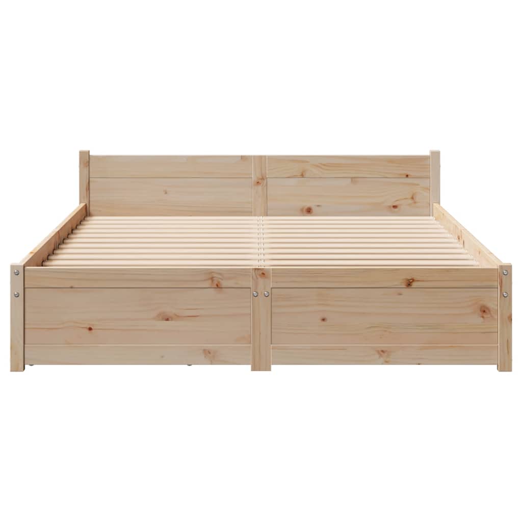 Cadre de lit sans matelas 140x190 cm bois de pin massif - XIOS
