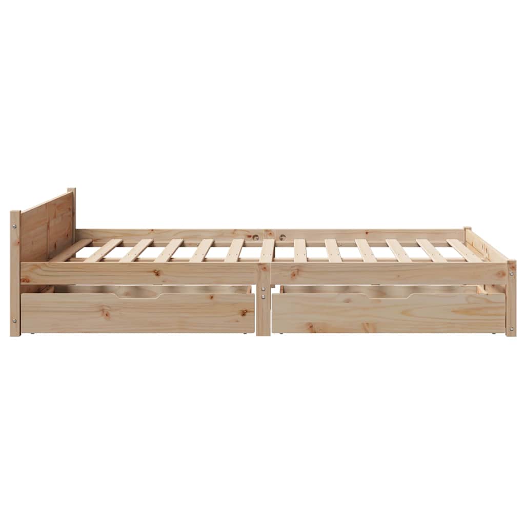 Cadre de lit sans matelas 140x190 cm bois de pin massif - XIOS