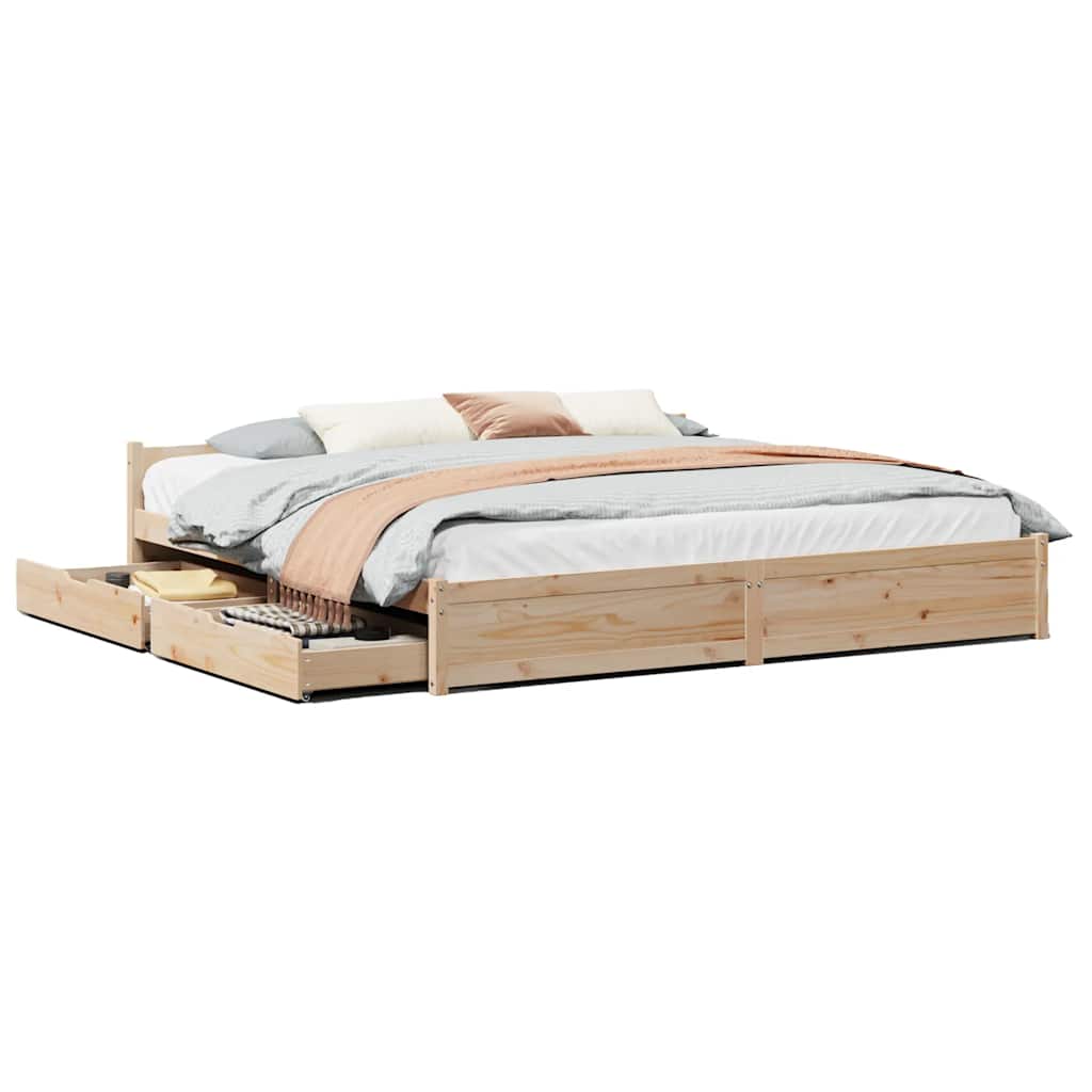 Cadre de lit sans matelas 160x200 cm bois massif de pin - XIOS