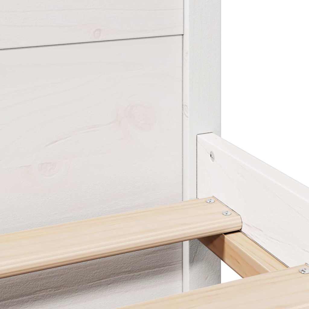Cadre de lit sans matelas blanc 160x200 cm bois de pin massif - XIOS
