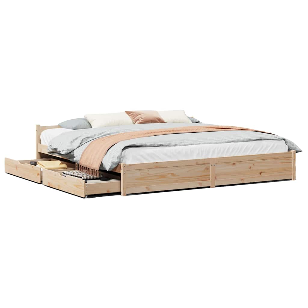 Cadre de lit sans matelas 200x200 cm bois massif de pin - XIOS