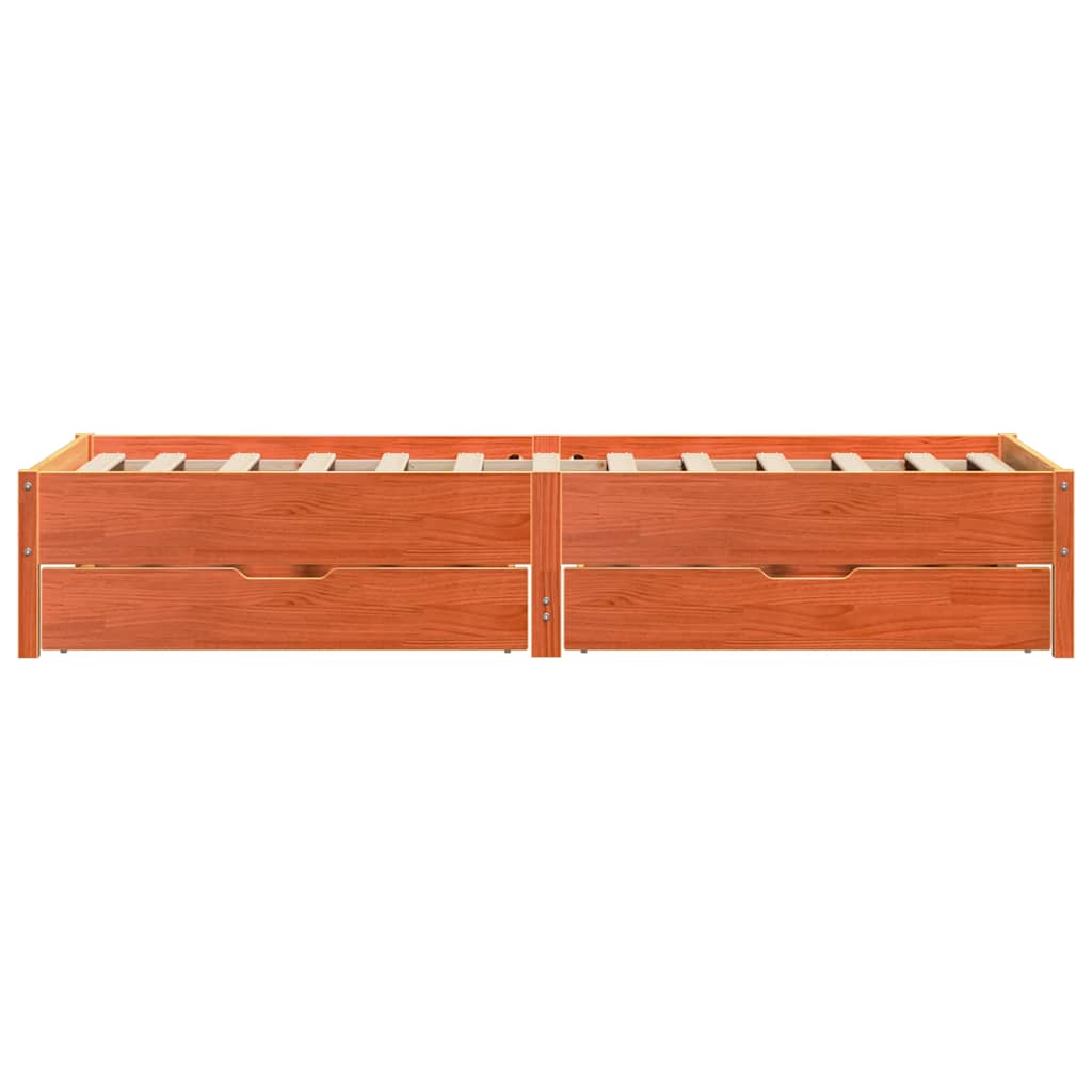 Cadre de lit sans matelas cire marron 90x200 cm bois pin massif - XIOS