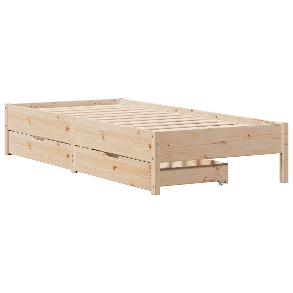 Cadre de lit sans matelas 75x190 cm bois de pin massif - XIOS