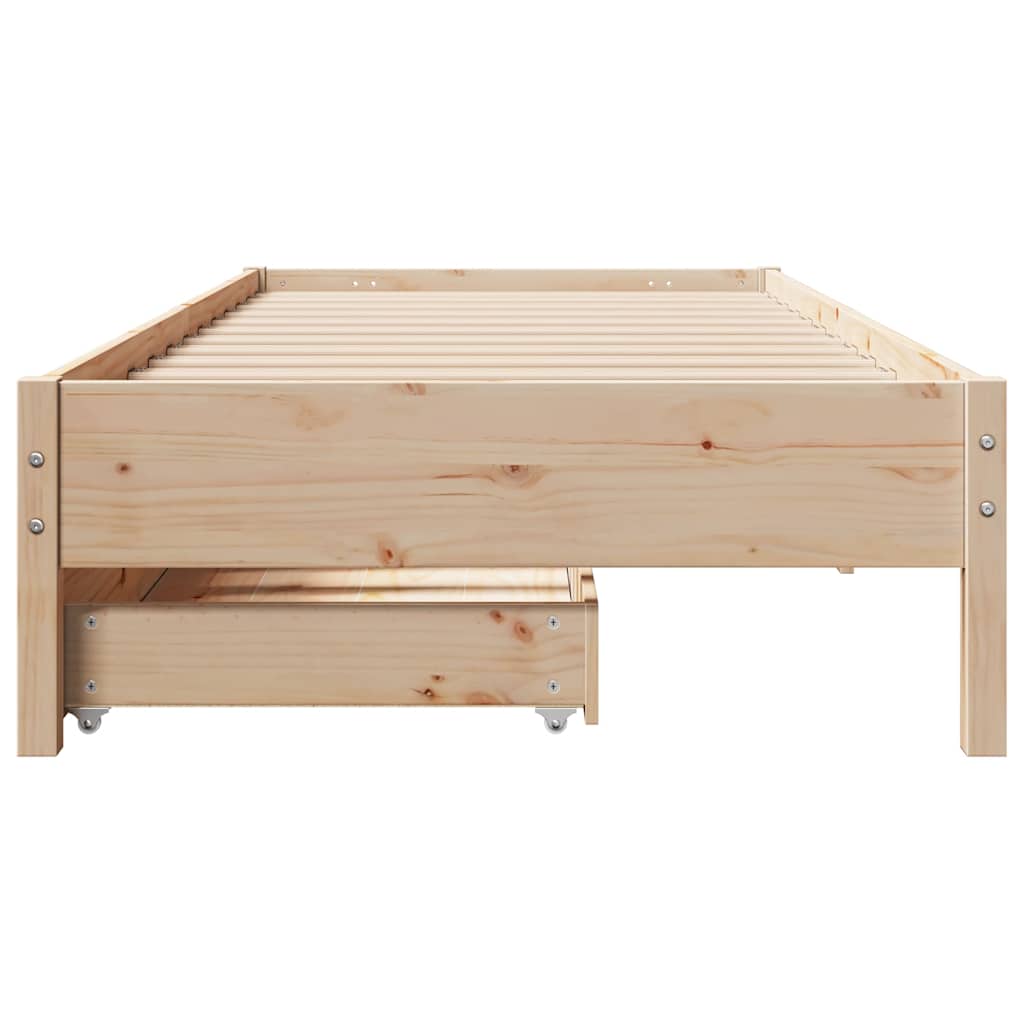 Cadre de lit sans matelas 75x190 cm bois de pin massif - XIOS
