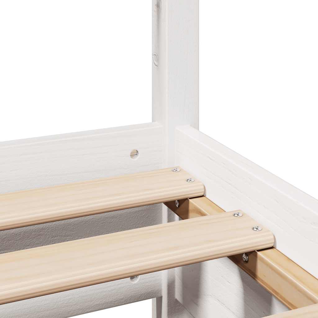 Cadre de lit sans matelas blanc 140x200 cm bois de pin massif - XIOS