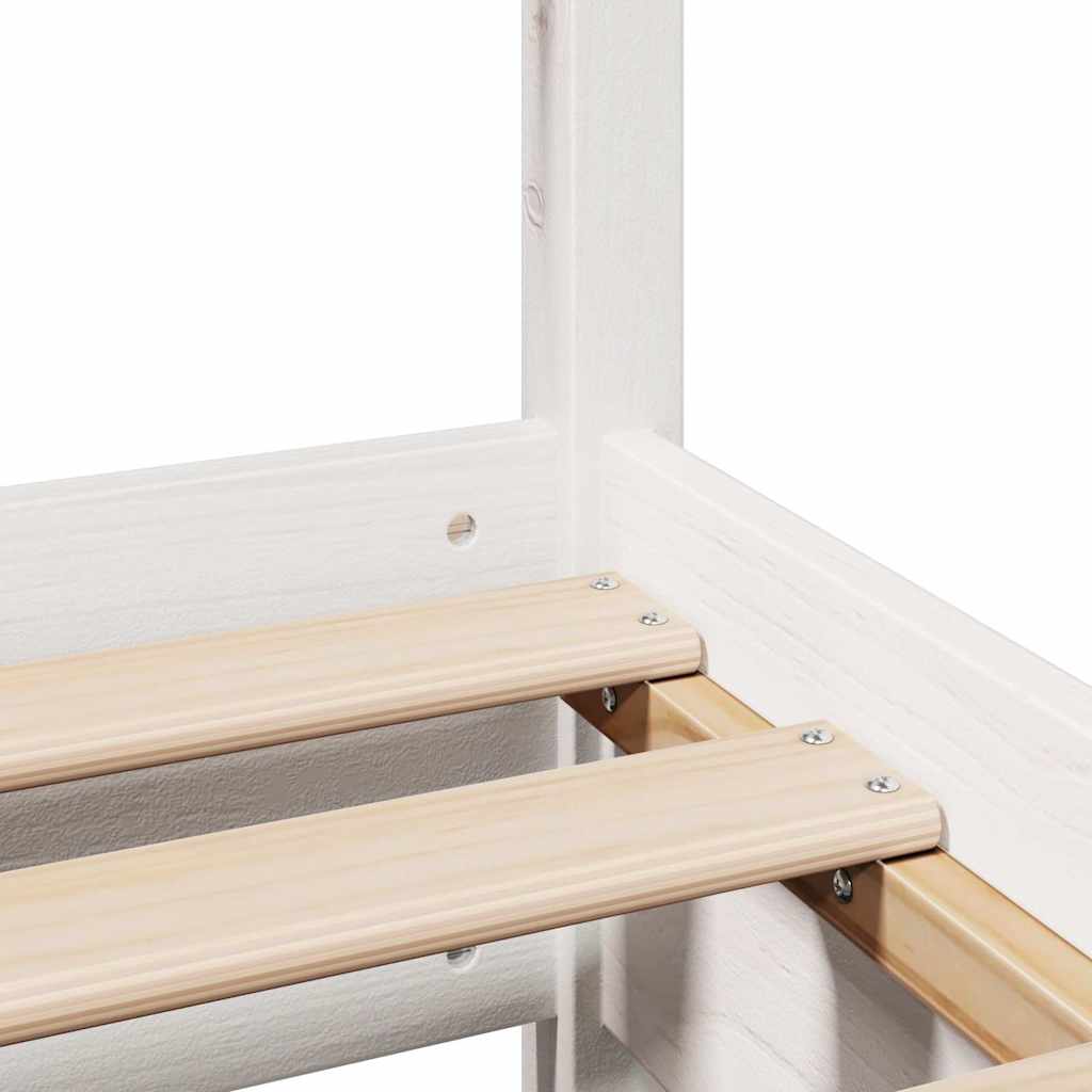 Cadre de lit sans matelas blanc 140x190 cm bois de pin massif - XIOS