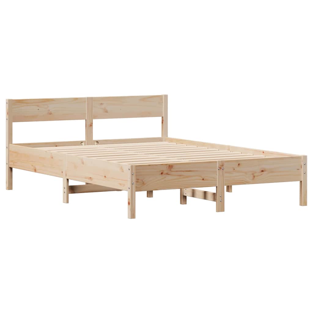 Cadre de lit sans matelas 135x190 cm bois de pin massif - XIOS