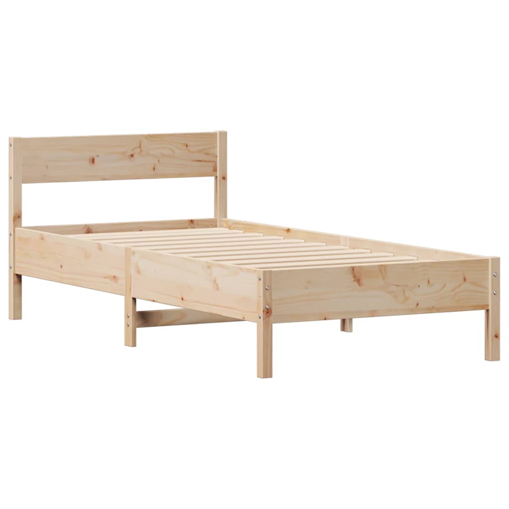 Cadre de lit sans matelas 75x190 cm bois de pin massif - XIOS