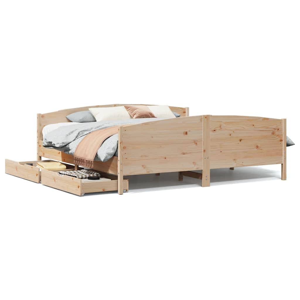 Cadre de lit sans matelas 200x200 cm bois massif de pin - XIOS