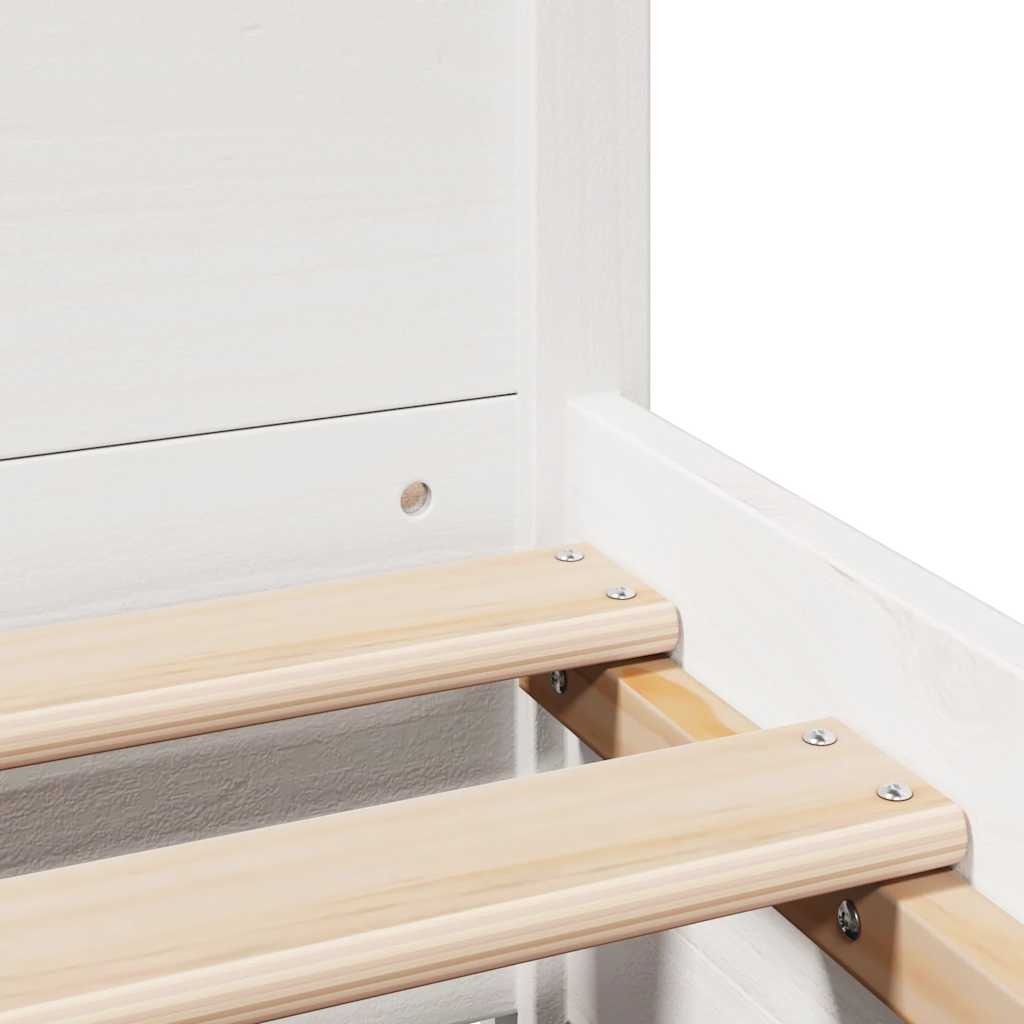 Cadre de lit sans matelas blanc 200x200 cm bois massif de pin - XIOS