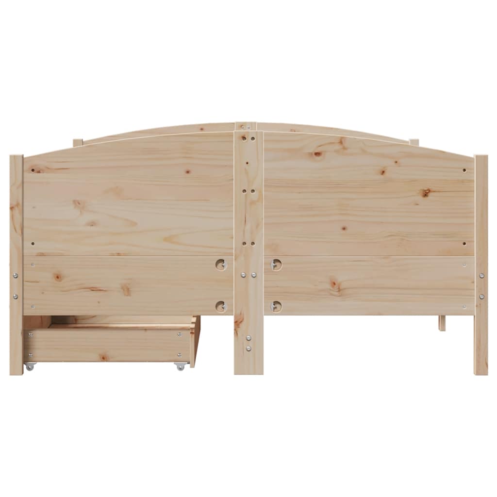 Cadre de lit sans matelas 140x190 cm bois de pin massif - XIOS