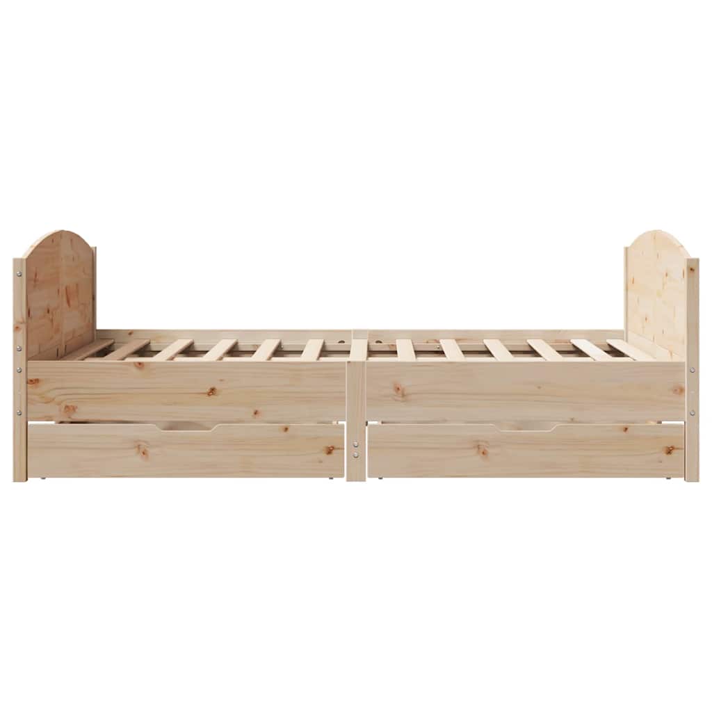 Cadre de lit sans matelas 140x190 cm bois de pin massif - XIOS
