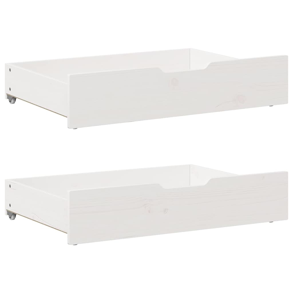 Cadre de lit sans matelas blanc 140x190 cm bois de pin massif - XIOS