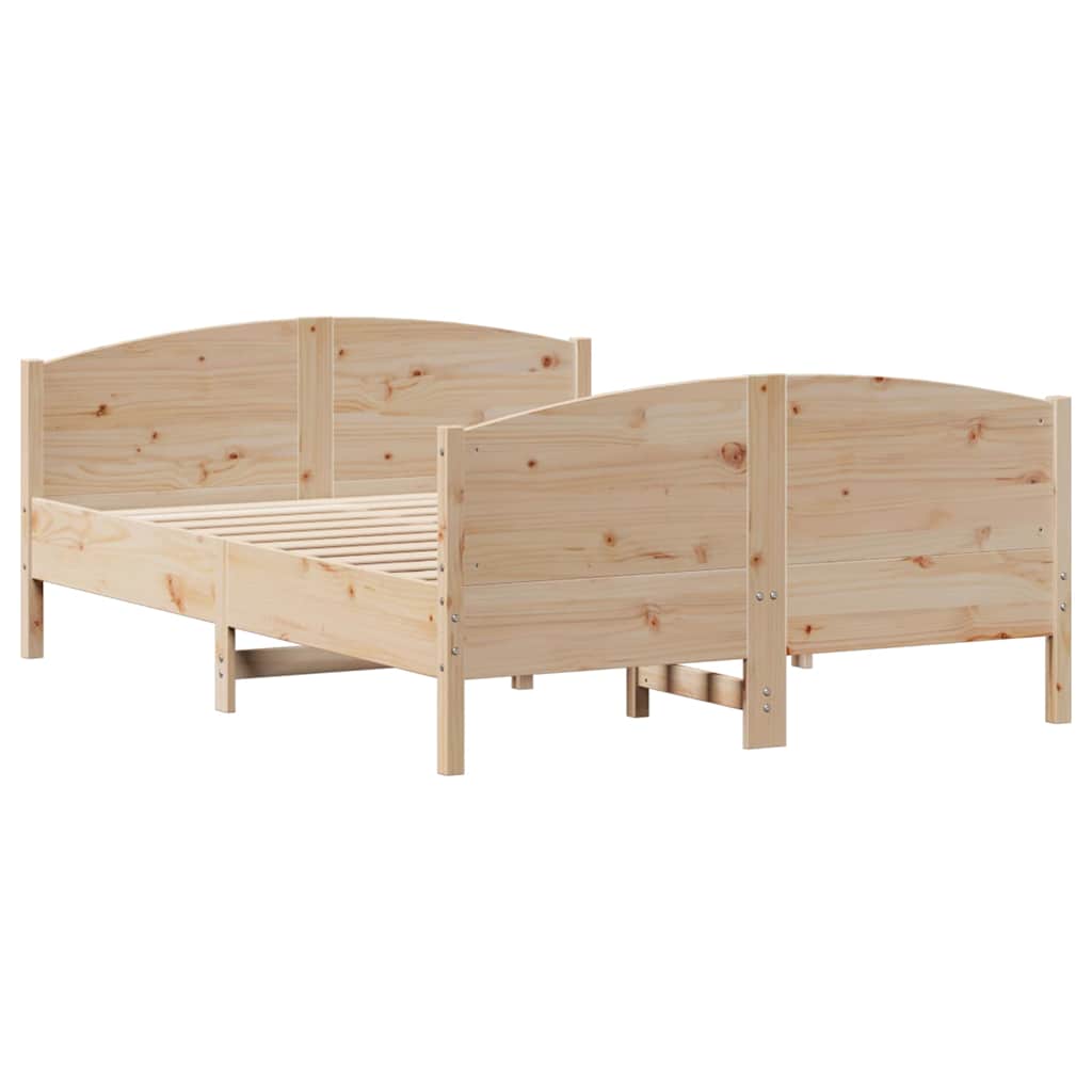 Cadre de lit sans matelas 135x190 cm bois de pin massif - XIOS