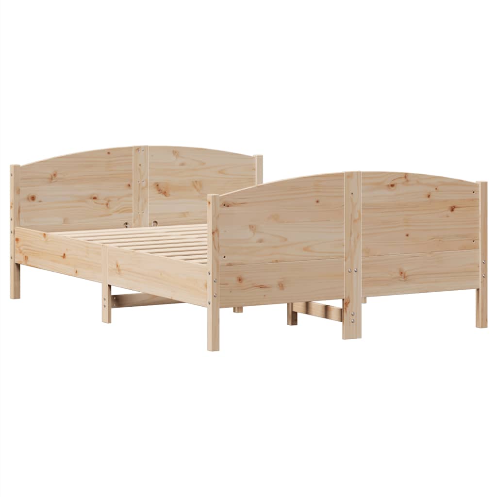 Cadre de lit sans matelas 135x190 cm bois de pin massif - XIOS