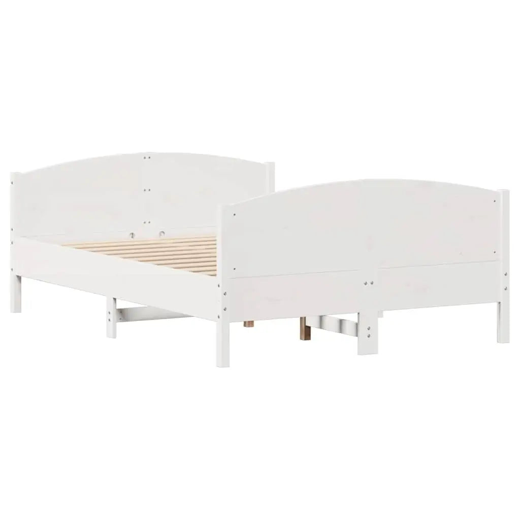 Cadre de lit sans matelas blanc 120x190 cm bois de pin massif - XIOS